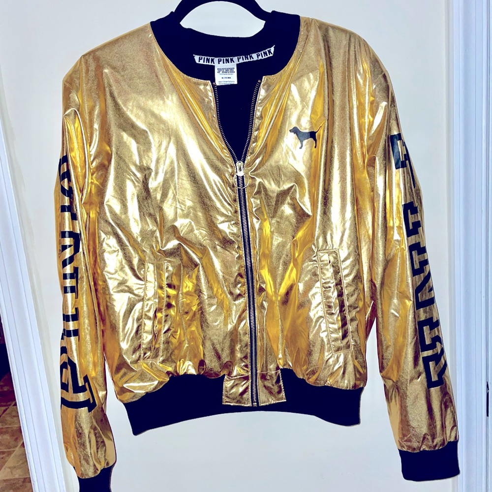 Women's Victoria's Secret Pink Metallic Gold Jacket